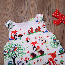 Load image into Gallery viewer, Summer Baby Girl Clothes Toddler Floral Headband Cartoon Dress Dot Shorts Outfits Clothes set 0-24M For Baby Girls  With Bow
