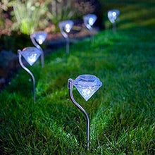 Load image into Gallery viewer, 4 Solar Garden Diamond LED Lamps In White Warm White And Multicolor Stainless Steel Lamps For Garden Pathway Yard
