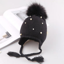 Load image into Gallery viewer, Beautiful Newborn Cute Pearl Winter Warm Knit Pompom Hats Infant Kids Soft Hat For Baby Boy And Girls
