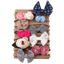 Load image into Gallery viewer, Luxury Modern 10PCS Set Kids Headband Bow For Girl Rabbit Ear Hairbands Turban Knot Kids Turbans Accessories  Headband
