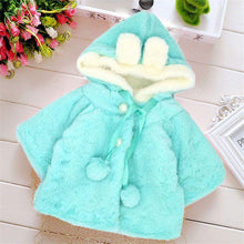 Load image into Gallery viewer, Luxury Mdern Warm Baby Girls Cute Winter Rabbit Hood Outwears Newborn Clothes For Girls In Modern Elegant Design
