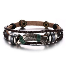 Load image into Gallery viewer, Lucky Vintage Men's Leather Bracelet Playing Cards  Charm Multilayer Braided Men and Women Gift

