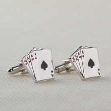 Load image into Gallery viewer, Retro Playing Cards Tie Clip Vintage Elegant Tie Clip Man Clips Unique Business Cufflinks Wedding Tie Clips For Anniversary Business Meeting And Daily Life
