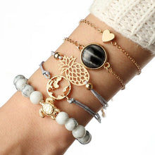 Load image into Gallery viewer, Modern Elegant Luxury Jewely Amazing Epic Set Outstanding Pineapple Heart Map Stone Gem Bangles Bracelets Set For Women
