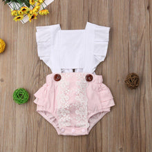 Load image into Gallery viewer, Baby Girl Clothes Splice Bodysuit Jumpsuit Playsuits Ruffled Outfit Summer Backless Sunsuit For Girls In Modern Style
