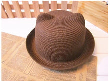Load image into Gallery viewer, Elegant Summer Baby Hat Cap Children Breathable Straw Hat Kids For Boys and Girls Hats With cat ears
