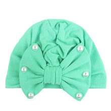 Load image into Gallery viewer, Modern Baby Hats Cute Rabbit Bow Knot with Pearls Baby Girl Hat with Pearls  for Kids In Diamond Luxury Style
