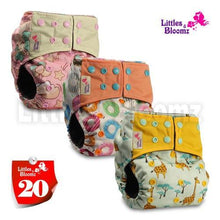 Load image into Gallery viewer, Modern Luxury Printed Washable Real Cloth Pocket Nappy,3 nappies/diapers Set For Girls and Boys Baby In Elegant Style
