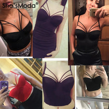 Load image into Gallery viewer, She&#39;sModa Basic Smooth Cut Cross Spandex Push Up Bralet Women&#39;s Bustier Bra Cropped Top Vest Plus Size
