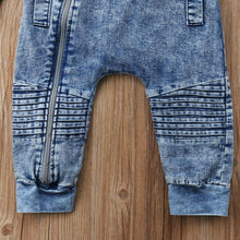 Load image into Gallery viewer, Newborn Infant Baby Boys Long Sleeve Zipper Hooded Rompers Cotton Jumpsuit For Kids In Modern Design

