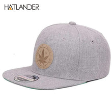 Load image into Gallery viewer, [HATLANDER]Maple solid cotton snapback caps women&#39;s flat brim hip hop cap outdoor baseball cap bone gorras mens caps and hats
