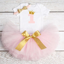 Load image into Gallery viewer, Baby First Birthday Outfits Tutu Tulle for 1 Year Party Fluffy Pink Communion Toddler Christening Gown Dresses For Girls

