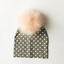 Load image into Gallery viewer, Luxury Modern Baby Hat Cotton Printing Hat With Pompon For Girls Autumn Winter Boys Caps Children Bonnet For Kids
