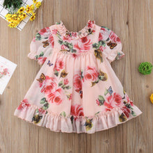 Load image into Gallery viewer, Cute Baby Girls Dress with  Flower Puff Sleeves A -line Dress For Baby Girls for Holiday Party
