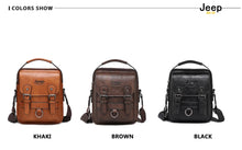 Load image into Gallery viewer, JEEP BULUO Multi-function Business Handbags Men New Man&#39;s Shoulder Bag Large Capacity Leather Messenger Bag Crossbody Big Brand
