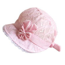 Load image into Gallery viewer, Cute Princess Baby Hat With Bow Solid Color Lace Hollow for Baby Girl Cap Toddler Kids Beach Bucket Hats In Retro Design
