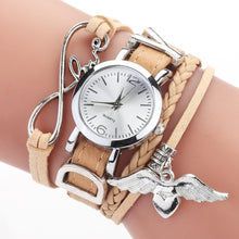 Load image into Gallery viewer, Watches For Women Luxury Silver Heart Pendant Leather Belt Quartz Clock Ladies Wrist Watch For Women and Girls
