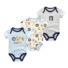 Load image into Gallery viewer, Modern 3PCS Baby Girl And Boy Newborn Boy Short Sleeve Baby Romper Jumpsuit Set For Boys and Girls
