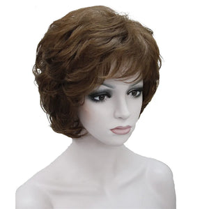 StrongBeauty Women's Wigs Black/Brown Natural Short Curly Hair Synthetic Full Wig 18 Color