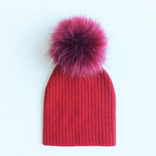 Load image into Gallery viewer, Trend New Winter Children Boy Girl Crochet Artificial Pompom Hat Knitted Toddler Kids Caps With Pompon Baby Beanie For Girls and Boys
