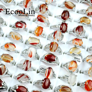 50Pcs Natural Stone Women's Rings For Women Fashion Jewelry Wholesale Bulks Lots Hot Sale LR4009