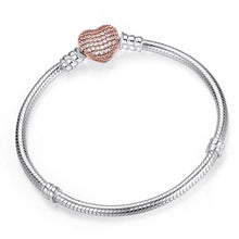 Load image into Gallery viewer, Luxury Modern High Quality Authentic Silver Color Snake Chain Fine Bracelet Fit European Charm Bracelet for Women With Heart and Star
