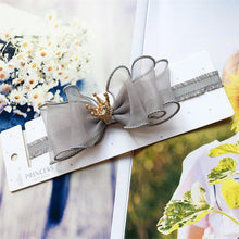 Load image into Gallery viewer, Luxury Modern Pearl Handmade Baby Girls Bowknot Crown Headband Lace Elastic Hair Band Bow For Girls Baby
