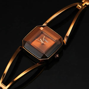 KIMIO Brand Luxury Women's Quartz  Watches Waterproof Stainless Steel Hollow Square Bracelet Ladies Watches montre femme