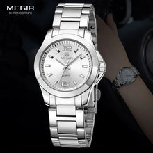 Load image into Gallery viewer, MEGIR Women&#39;s Simple Round Dial Quartz Watches Stainless Steel Waterproof Wristwatch for woman MS5006L
