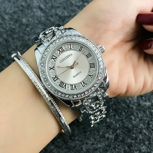 CONTENA Luxury Bracelet Watch Women Watches Rhinestone Fashion Rose Gold Women's Watches Clock Reloj Mujer Relogio Feminino
