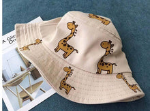 Load image into Gallery viewer, Modern Children's Bucket Hats Cartoon giraffe Sun Hat Girls Boys Outdoor Beach Hat Camping Fishing Cap For Girls and Boys
