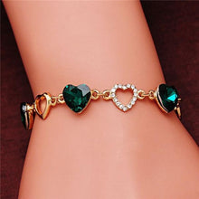 Load image into Gallery viewer, Elegant Luxury Diamond Romantic Heart Bracelets for Women Gold Color Crystal Charm Bracelets Bangles Fashion Jewelry Bracelet Style
