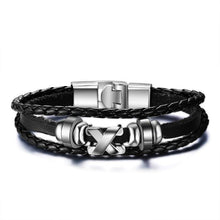 Load image into Gallery viewer, Lucky Vintage Men's Leather Bracelet Playing Cards  Charm Multilayer Braided Men and Women Gift
