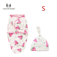 Load image into Gallery viewer, Baby Swaddle Blanket With Cap Swaddle Wrap Swaddling bag  Baby Sleeping Bag
