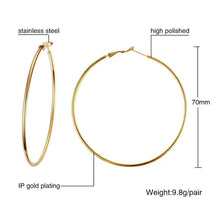 Load image into Gallery viewer, Meaeguet Stainless Steel Elegant Women&#39;s Exaggerated Big Circle Hoop Earrings Simple Loop Earring Jewelry Brinco
