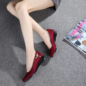Women Ballet Wedges Shoes Female for Work Cloth Shoes Women Sweet Loafers Slip On Women's Wedges Shoes Oversize New Boat Shoes
