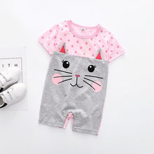 Load image into Gallery viewer, Modern Interesting Newborn Baby Boy and Girl Cartoon Animal Printed Short Sleeve Romper Jumpsuit For Kids
