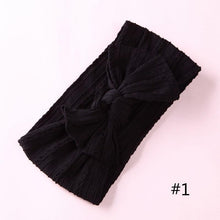 Load image into Gallery viewer, Modern Braid Nylon Bow Knot Solid Wide Nylon Headbands Turban Baby Girls Head Wrap For Girls
