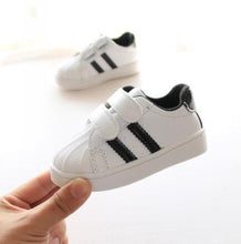 Load image into Gallery viewer, Toddler Baby's Soft Casual Walking Shoes Non-Slip Sole Unisex Newborn Black Red Gold Color
