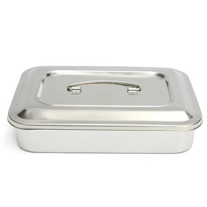 Stainless Steel 201Dental Instruments Tray Surgical Nursing Lid Medical Equipment Steriliser Container For Dentist Storage Box
