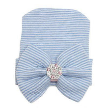 Load image into Gallery viewer, Luxury Modern Diamon Cute Newborn Baby Infant Girl Toddler Comfy Bowknot Hospital Cap Beanie Hat Bow For Baby Kids
