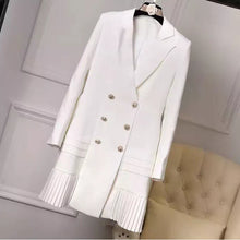 Load image into Gallery viewer, HIGH QUALITY New Fashion 2023 Runway Designer Dress Women&#39;s Long Sleeve Notched Collar Double Breasted Buttons Dress
