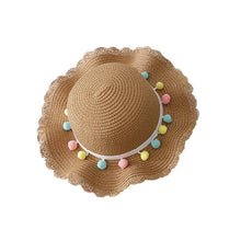 Load image into Gallery viewer, Luxury Baby Lady Girl Summer Straw Sun Handmade Beach Hat In elegant Modern Deign For Kids
