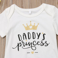 Load image into Gallery viewer, 3PCS Cute Newborn Baby Girl Outfits Clothes Tops Bodysuit Shorts Pants Set For Girls  WIth Print Dadys Princess
