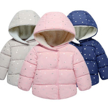 Load image into Gallery viewer, Shiny Modern Luxury Speciall Designed Winter Outerwear Hooded Coat &amp; Jacket Winter Fashion Kids clothing Models For  Babies and Girls 3-24 Months
