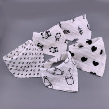 Load image into Gallery viewer, Modern 5PCS/Pack Cotton Baby Bibs 4 Lyers Girls Boys Triangle Feeding Burp Cloth  Collar Scarf For Feeding
