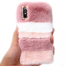 Load image into Gallery viewer, Cute Stuffed Plush Fluffy Case For iPhone 13 12 11 Pro XS Max X XR 12Mini Rabbit Ears Furry fluffy Fur Plush Warm Cover for iPhone 6 6S 7 8 Plus Phone Case
