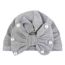 Load image into Gallery viewer, Modern Baby Hats Cute Rabbit Bow Knot with Pearls Baby Girl Hat with Pearls  for Kids In Diamond Luxury Style
