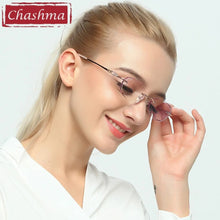 Load image into Gallery viewer, Chashma Brand Women&#39;s Frame Degree Eyeglasses Transparent Glasses Women Diamond Tint Lenses for Lady
