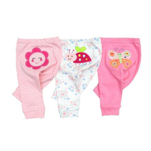 Load image into Gallery viewer, 3/4PCS/SET Newborn Pants Cartoon Design Four Seasons Baby 100%Cotton Soft Girl Pants Baby Boy trousers Pants 0-24M For Kids
